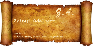 Zrinyi Adalbert névjegykártya